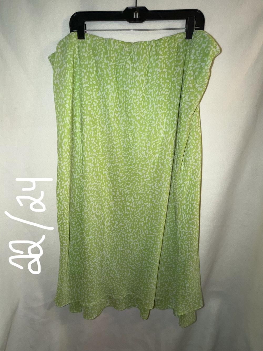 Lime Green Printed Midi Skirt